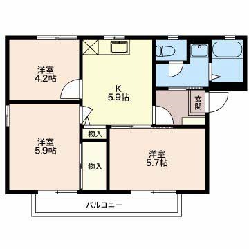 ディアス　ブルースカイ 201号室 間取り