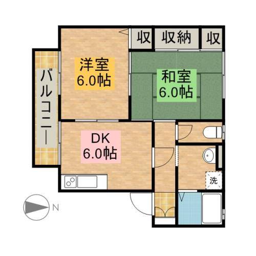 メルヴェーユ A102号室 間取り