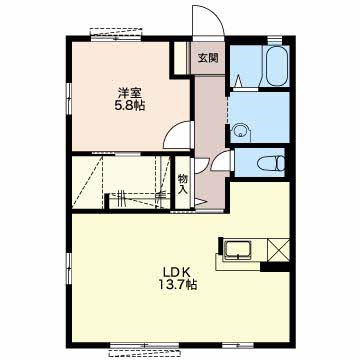 プレジールかねせ 203号室 間取り