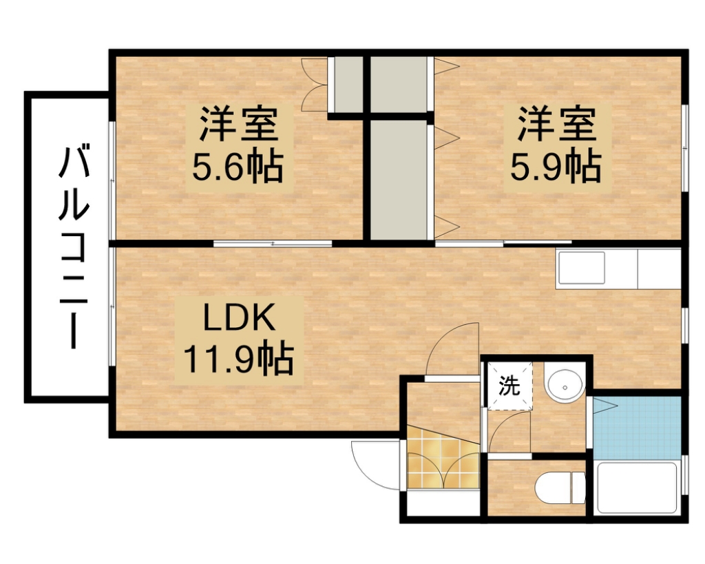 カサベルデ野崎 A201号室 間取り