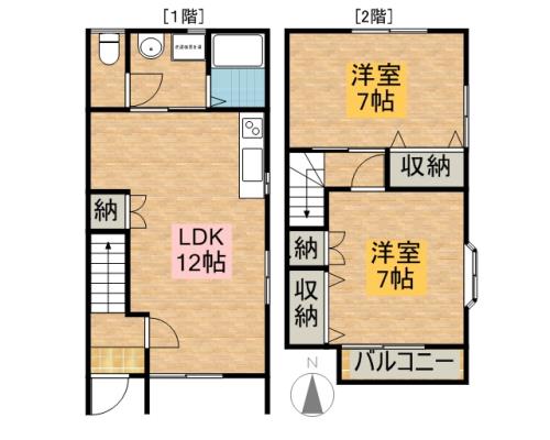 テラス鈴木Ａ・Ｂ・Ｃ B-2号室 間取り