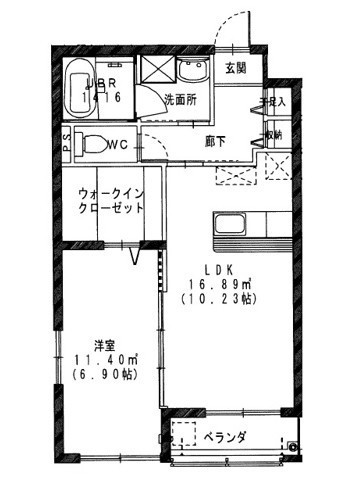 ダウントン 102号室 間取り