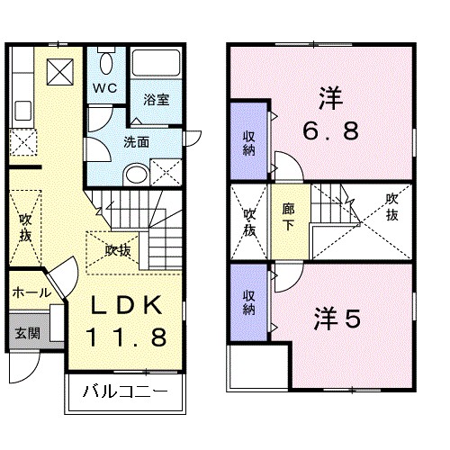 ソレアード　Ⅰ 102号室 間取り