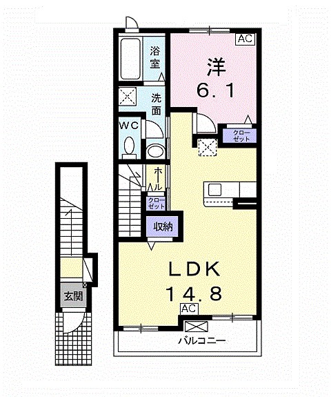 エアリスⅤ 203号室 間取り
