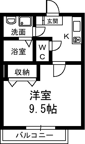 カズⅢ 101号室 間取り