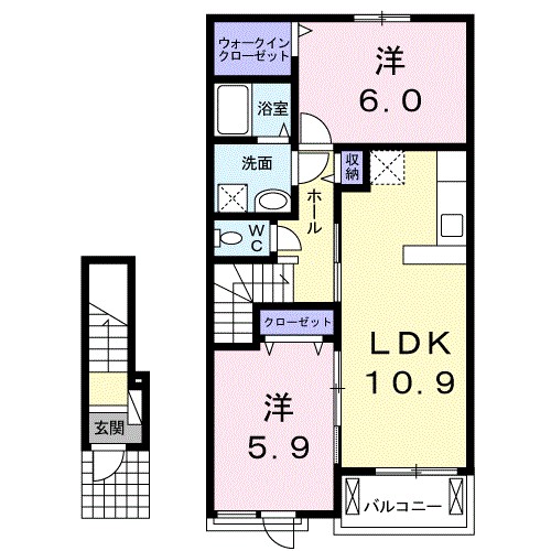 サンムーン 202号室 間取り