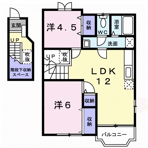 ソレアード　Ⅱ 201号室 間取り