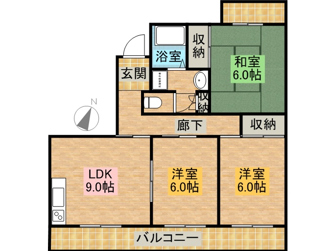 ＢＥＬ・ＡＩＲ佐鳴台 401号室 間取り