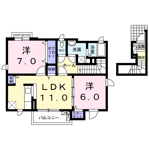 クレメント　デコ 201号室 間取り