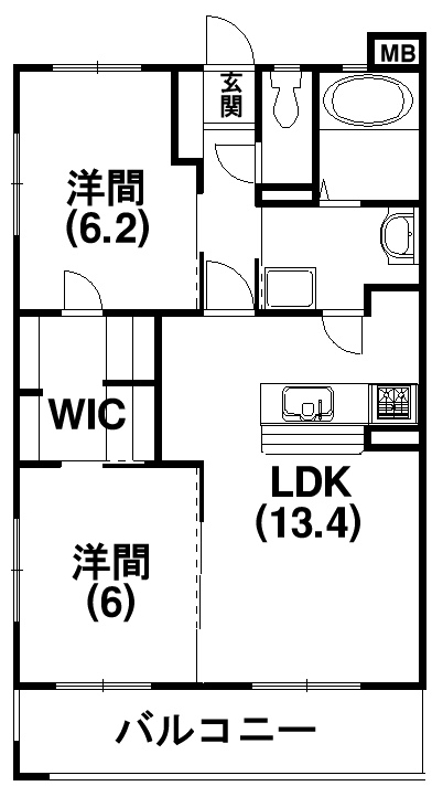 リッツ　フィールド 503号室 間取り