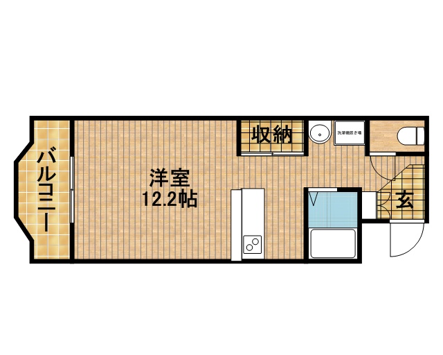 サンライフ鴨江 201号室 間取り