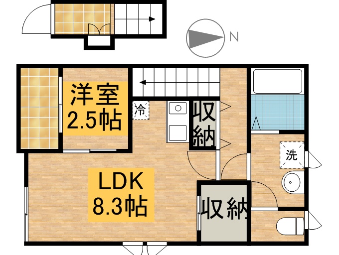コワンテールＢ 201号室 間取り