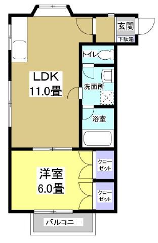 オレンジハウスＡ棟 201号室 間取り