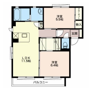 パストラルⅠ 201号室 間取り