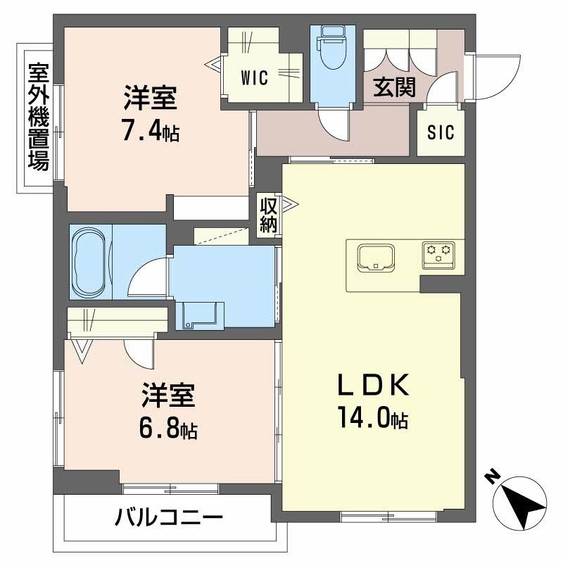 Ｆｌｅｕｒｉａ 203号室 間取り