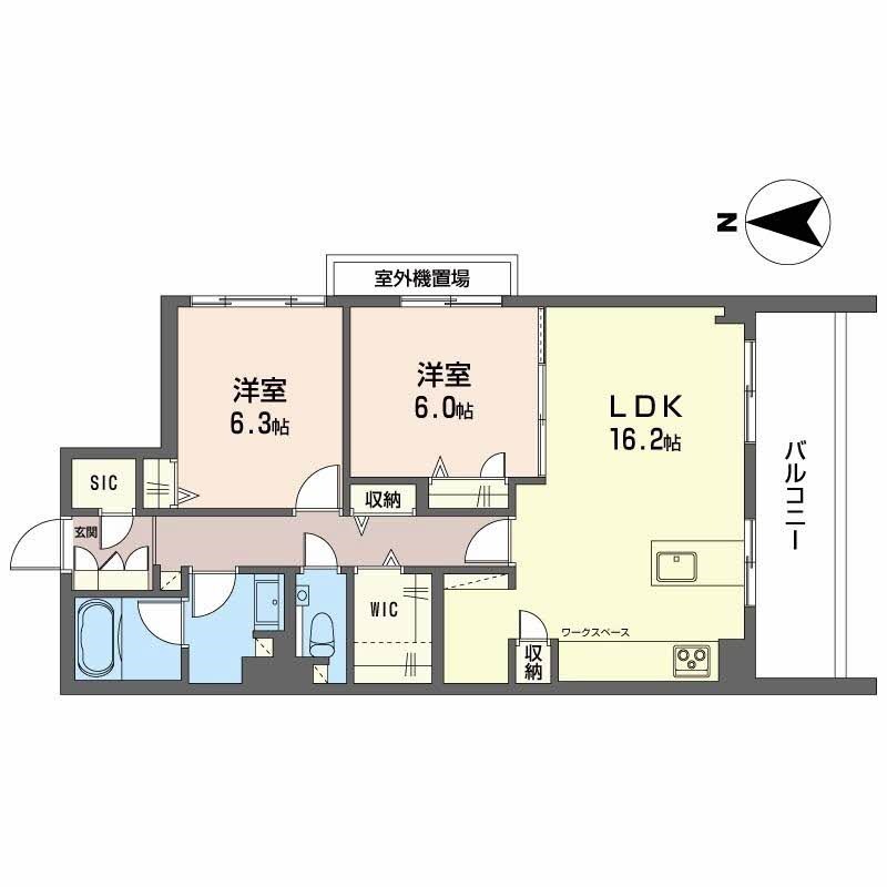 グラン中央 401号室 間取り
