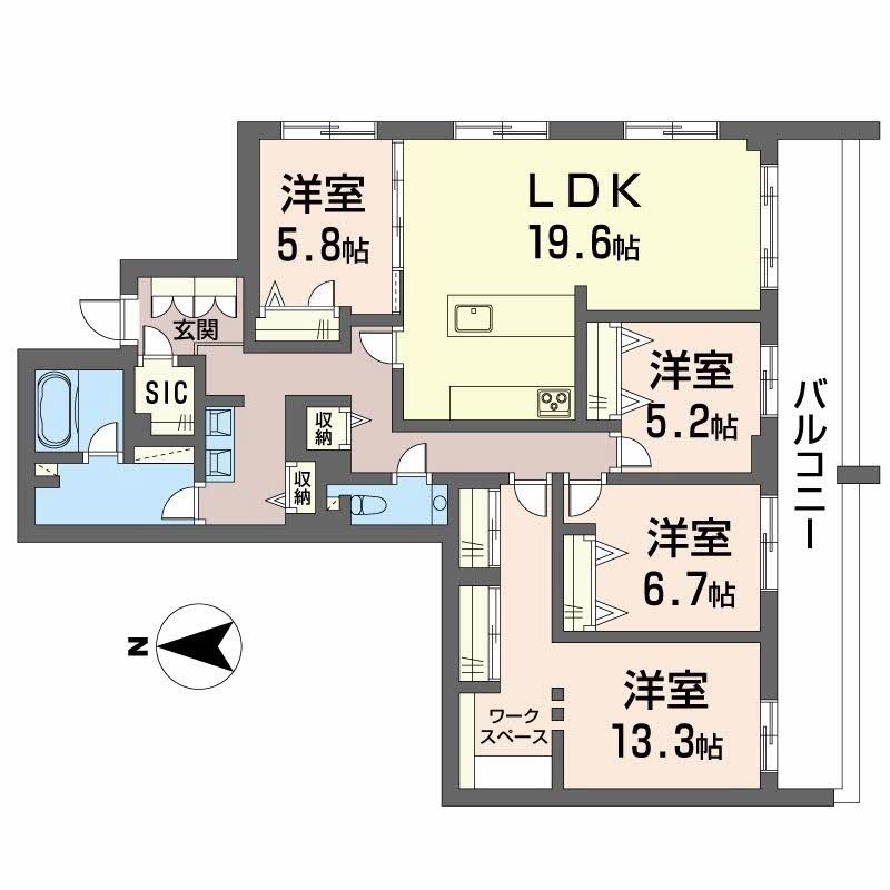 グラン中央 101号室 間取り