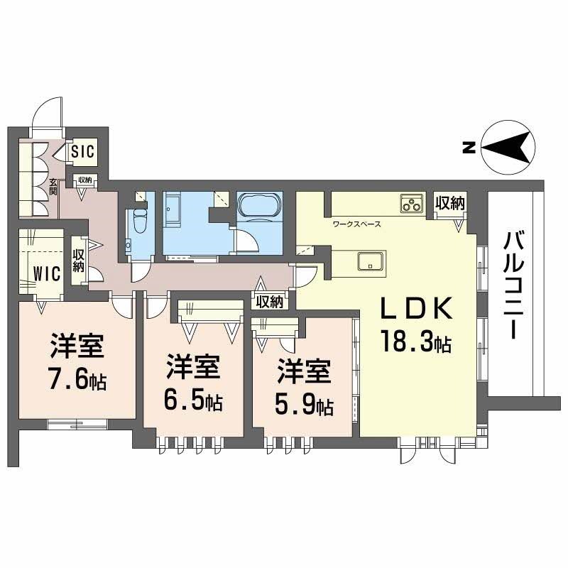 グラン中央 302号室 間取り