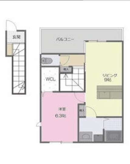 ＬＯＴＵＳ新居 206号室 間取り