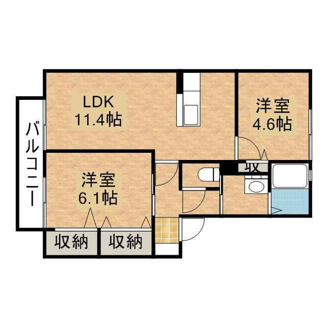 パールハイツ A202号室 間取り