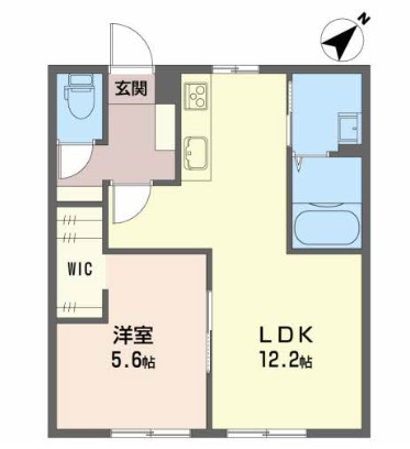 フロールμ B102号室 間取り