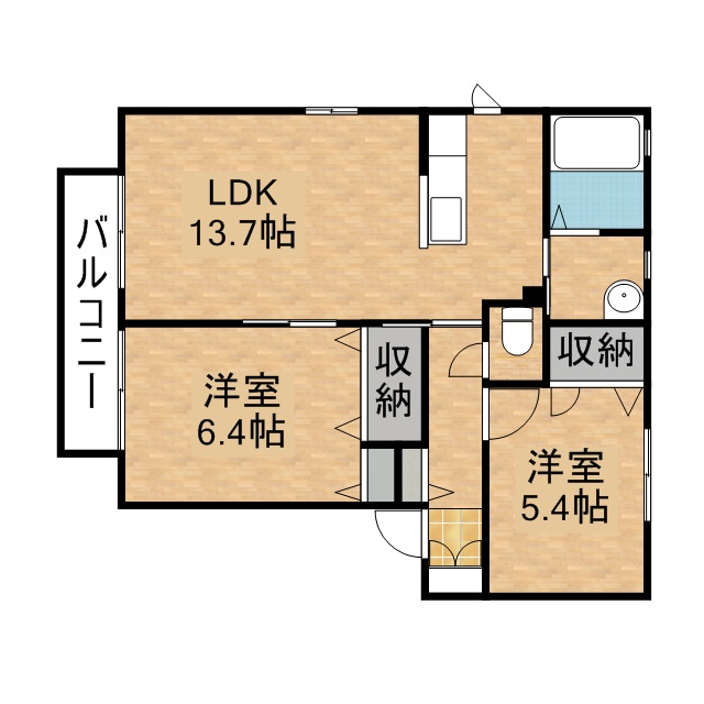 ベルシャンテ 201号室 間取り