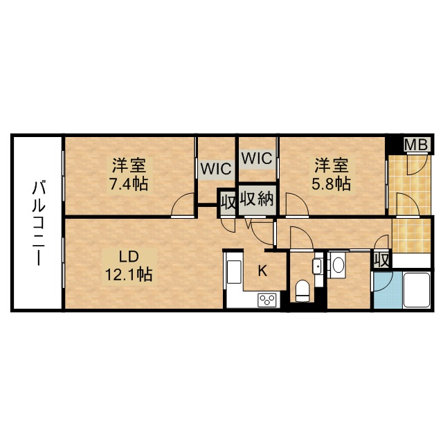 グリーンコート広沢 103号室 間取り