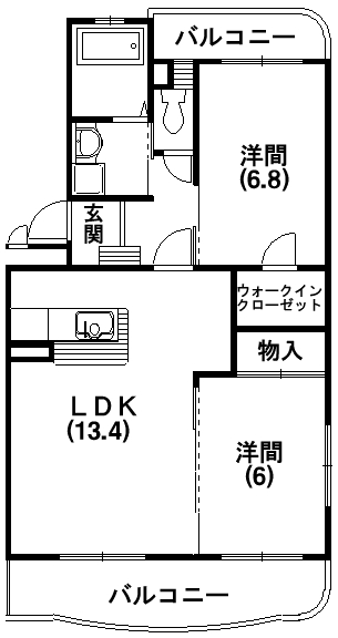 シャルムコート 201号室 間取り