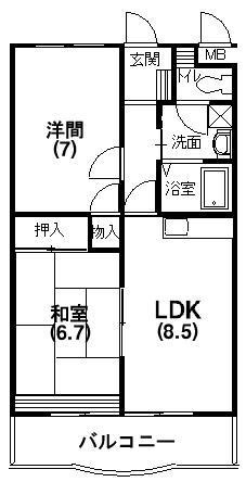 クレストベル 202号室 間取り