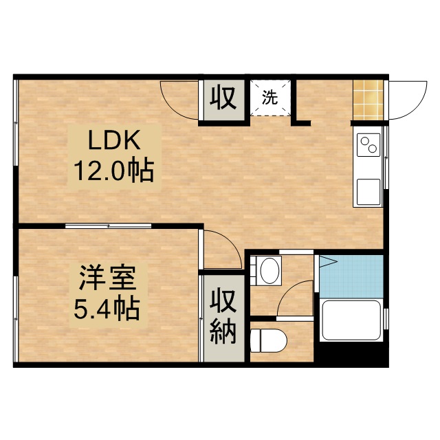 フラッツゆう B201号室 間取り