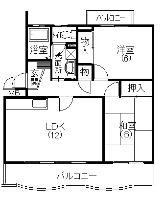 カテリーナ 203号室 間取り