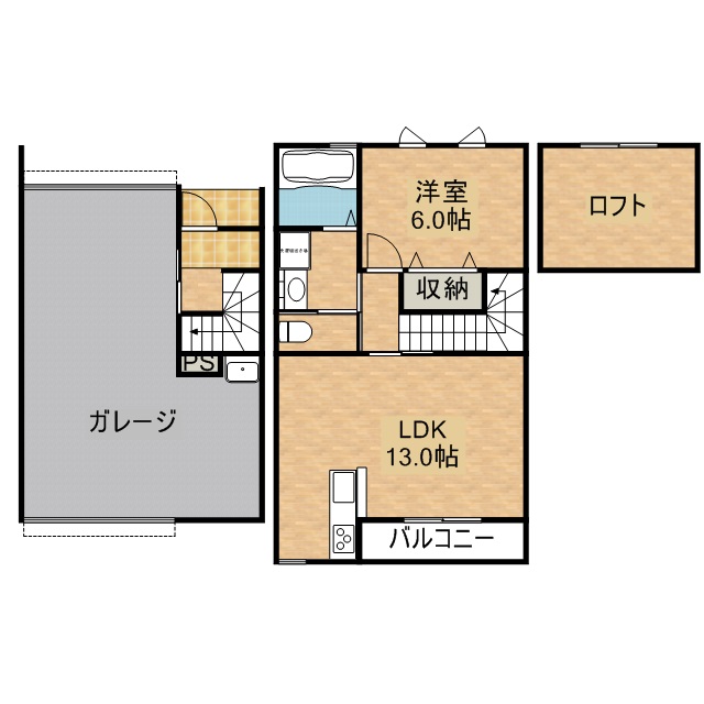 ガレージハウス浜松Ｓ棟 2号室 間取り