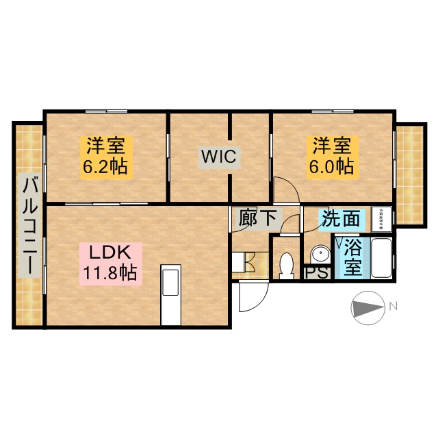 メメールたづ 302号室 間取り