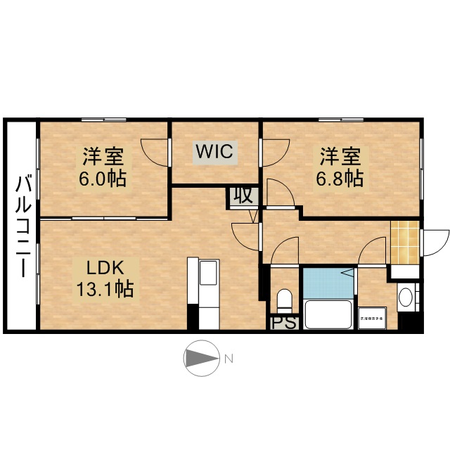 アレンダール南若林 105号室 間取り