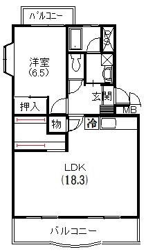 クリスタルフォレスト 306号室 間取り