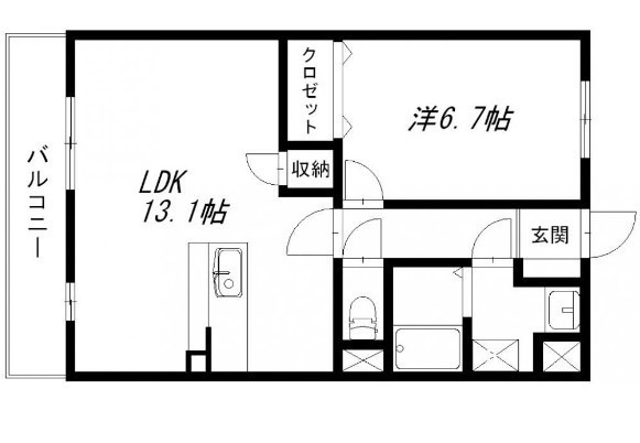 サンモール 202号室 間取り