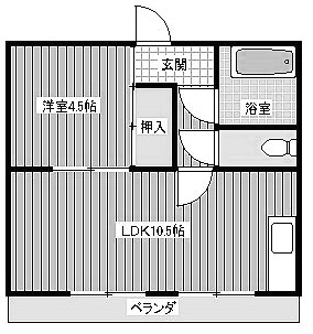 両角アパート 202号室 間取り