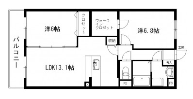 Ｔ．ＷＯＯＤ 302号室 間取り