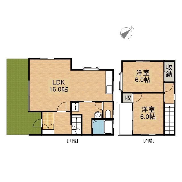 エレメント B号室 間取り