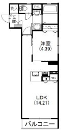 レストリーシェディジョーヴェ 501号室 間取り