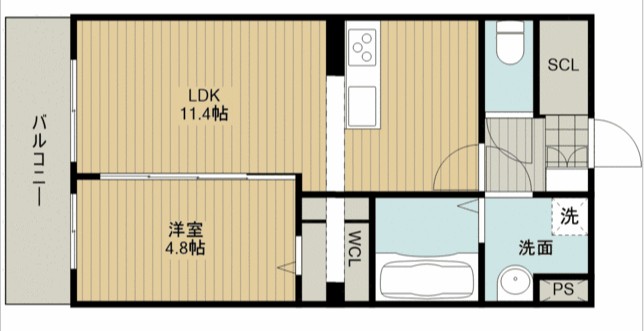 田畑ハイツルシアスⅧ 103号室 間取り