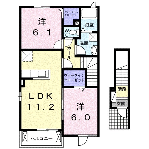 グレイスタウン丸領Ｃ 201号室 間取り