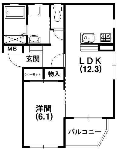 白鳥Ｌａｋｅ 101号室 間取り