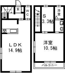 パークレモリア D-1号室 間取り