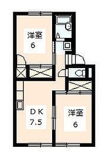 プレジール若葉 102号室 間取り