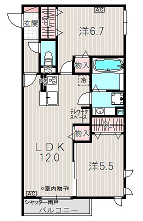 ラ・エスコルテ 201号室 間取り