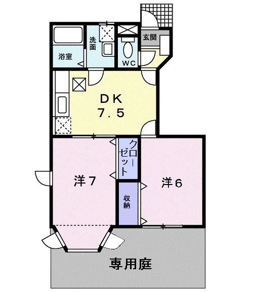 ソレアード　Ⅱ 105号室 間取り