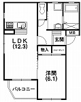 白鳥Ｌａｋｅ 202号室 間取り