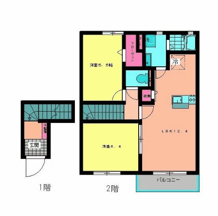 タウンハイツ古見 202号室 間取り