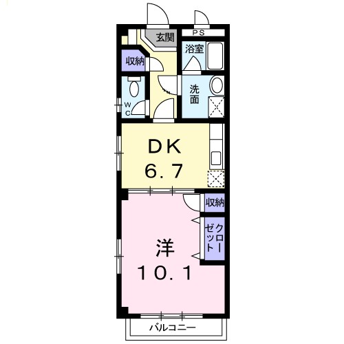 アルカディア　Ａ 102号室 間取り